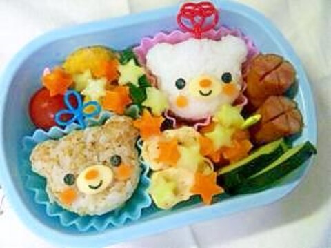 簡単キャラ弁☆くまちゃんの七夕弁当♪